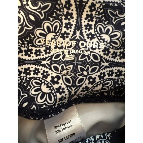 Year of Ours‎ | Blue White Bandana Print Leggings Sz S - Picture 4 of 7